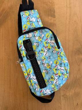 Disney Frozen Olaf All-Over Print Big Zipper Sling Backpack